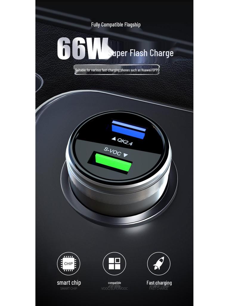 66W Super PD Fast Car Charger for Huawei, Apple, and Oppo