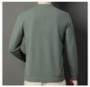 Men's Waffle Knit Long-Sleeve Hoodie - Solid Color Versatile Round Neck T-Shirt for Spring and Autumn
