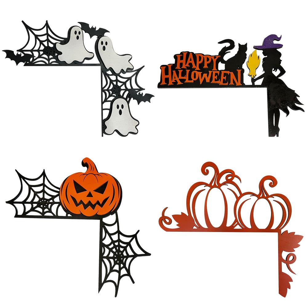 Halloween Türwinkel-Schild Ornament Kreatives Türwinkel-Schild Festival-Thema Holz Neuheit für Wohnzimmer Schlafzimmer