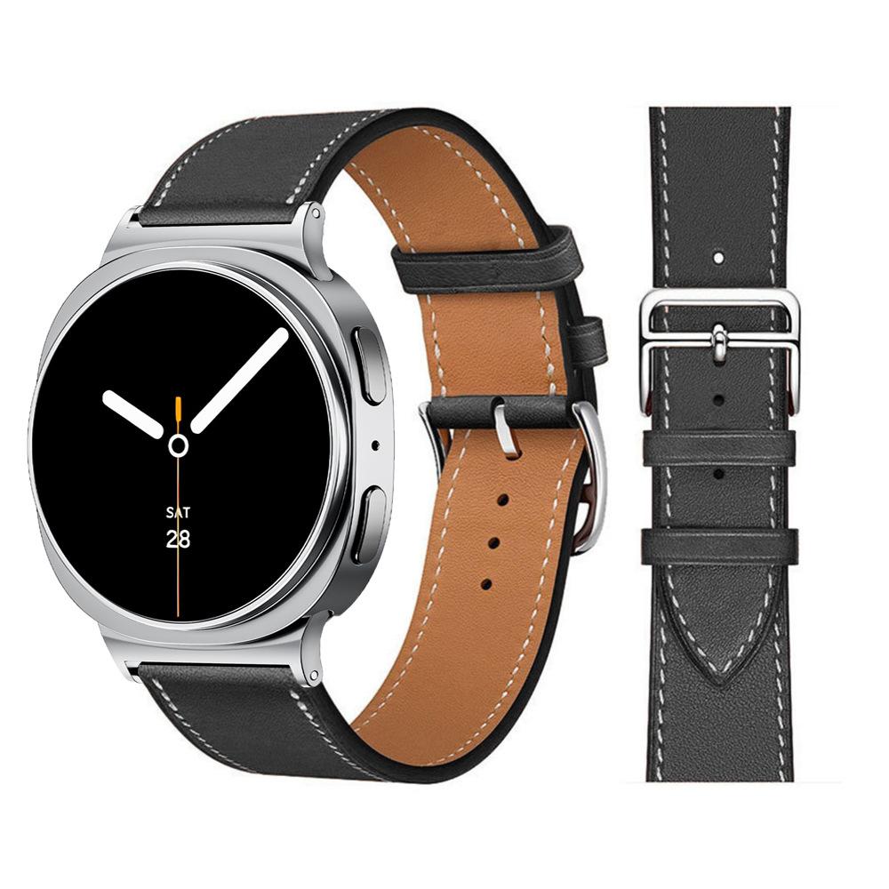Pulseira de Couro Genuíno de Reposição Para Samsung Galaxy Watch 8 (40mm, 44mm) / Galaxy Watch 8 Classic