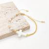 Minimalist Handmade Crystal Shell Cross Woven Bracelet for Women