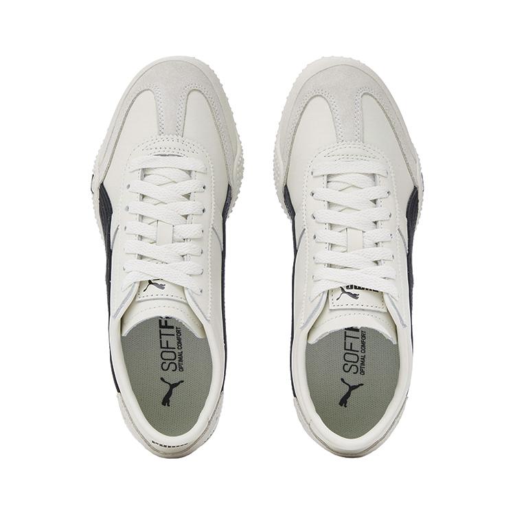 Puma Women's Bella UT Leather Low-Top Casual Sneaker White Black 402186-01