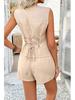 European & American Summer Fashion: V-Neck Irregular Vest and Shorts Set