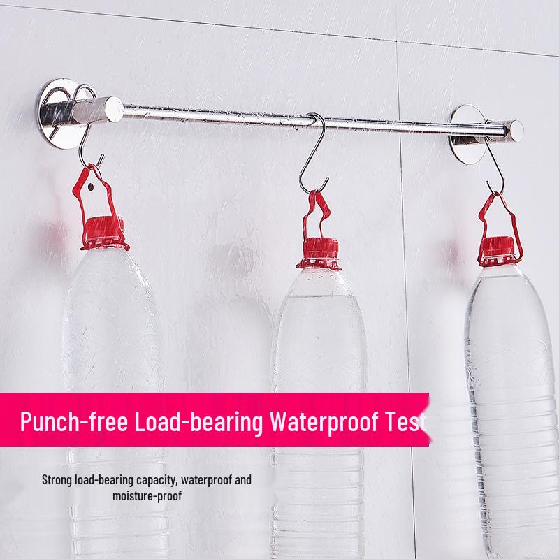 No-Drill Stainless Steel Wall-Mount Towel Bar for Bathrooms