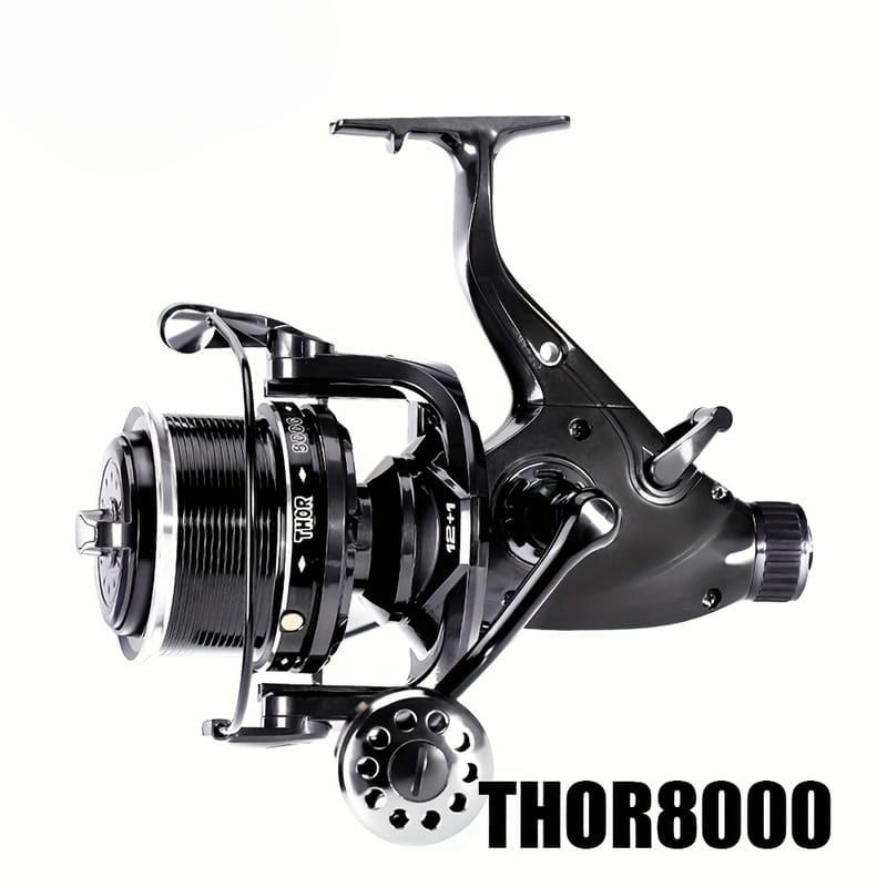 

Цельнометаллический Высококачественный Двойной Тормоз Большая Дальность Заброса Спиннинговая Катушка Защищенная от Морской Воды Подходит для Морской Рыбалки Плавный Сброс Лески 8000 чёрный