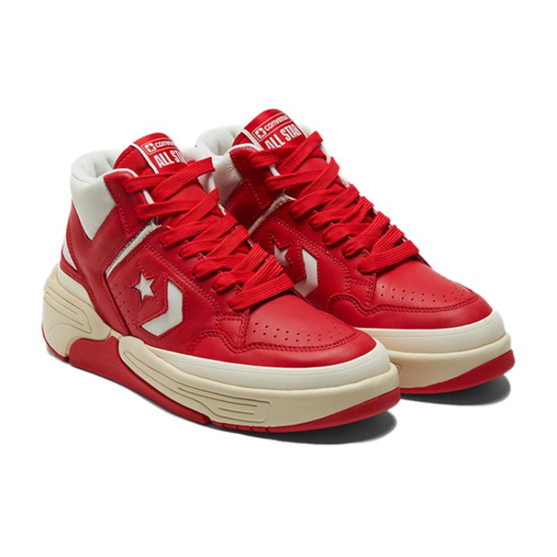 Converse Weapon CX Leather Mid-Top Vintage Basketball Shoes Unisex Red