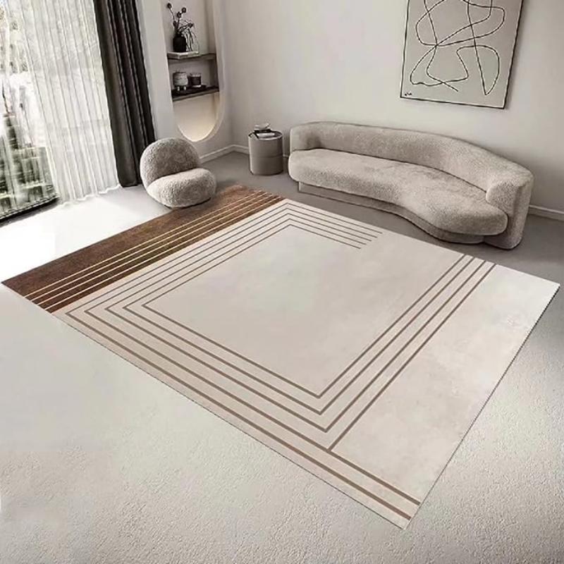 Japanese Style Geometric Crystal Pile Household Carpet Living Room Bedroom Bedside Rug Non-slip Easy Care Carpet