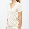 Ecru and Gold Striped V-neck T-shirt Kayla Woman LA PETITE ETOILE