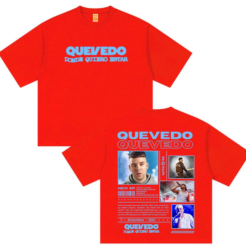 Rapper QUEVEDO Tour 2025 Graphic T Shirt Unisexs Women Retro Quality Fashion Tshirts Retro Oversized Cotton Tshirt Streetwear
