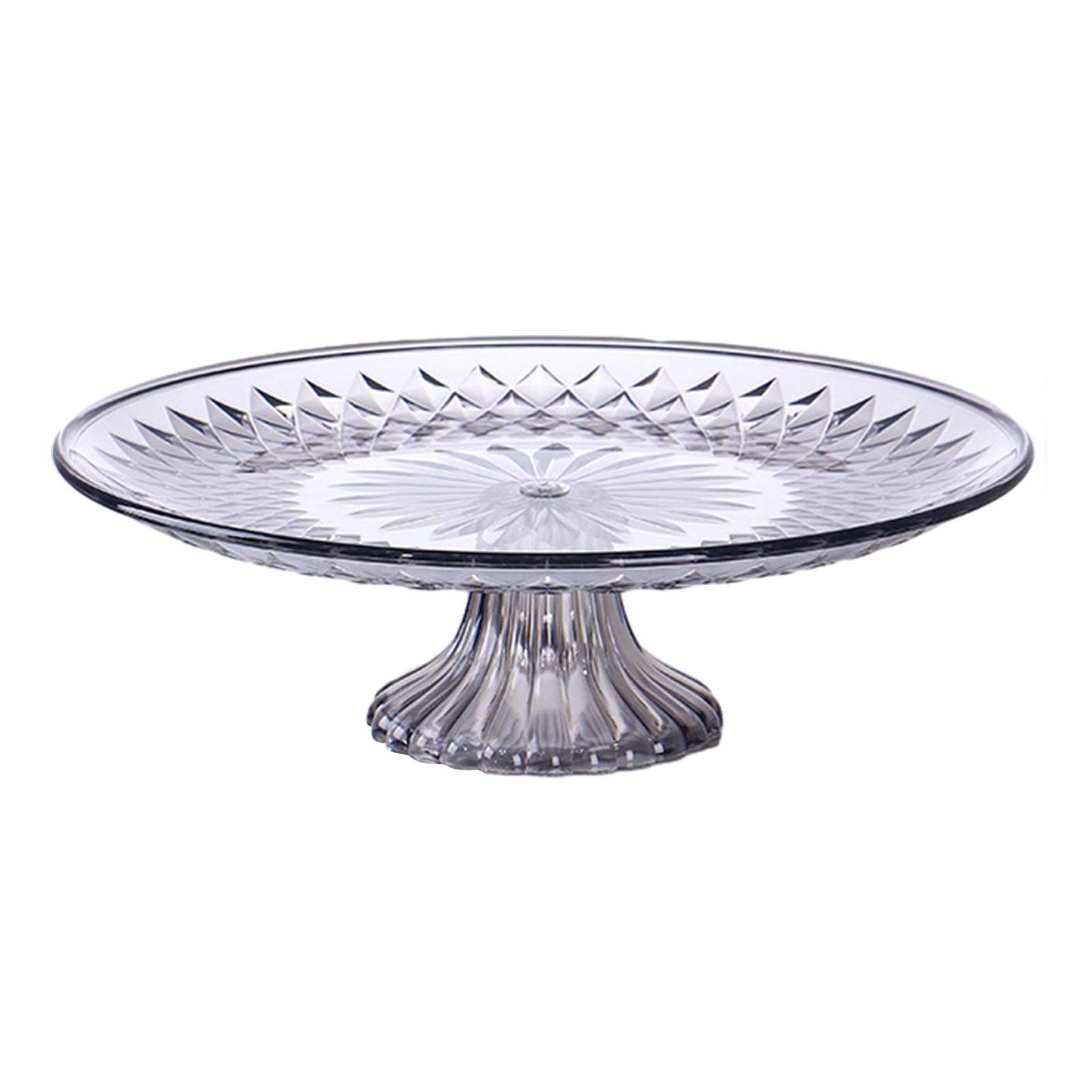 

Round Cake Stand Serving Tray Shatter-proof Dessert Plate with Stand for Party Decorating Supplies 15cm сірий колір