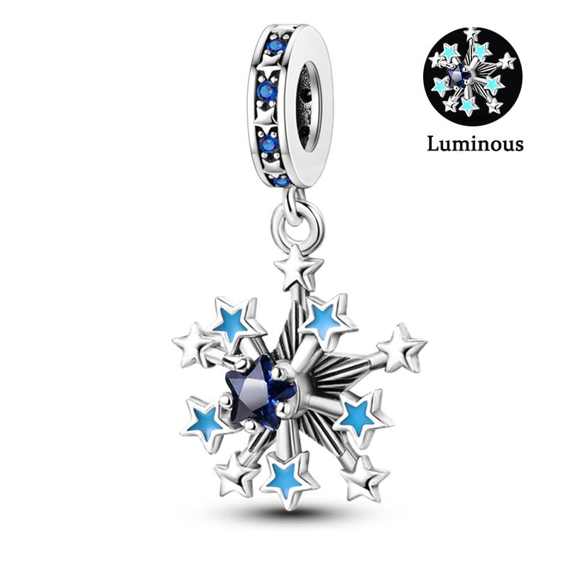 Charm Bead Components Compatible With Pan Copper Metal Firefly Ocean Star Butterfly Glowing Changing Color Trendy Authentic Original Bracelets Do It