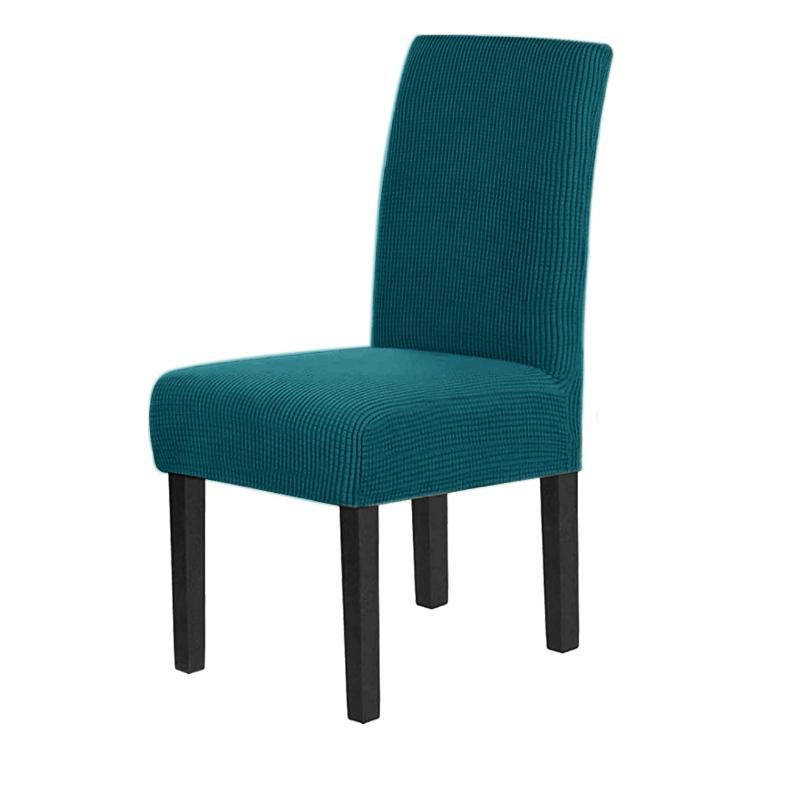 Stretch Dining Chair Covers Feature Textured Checked Jacquard Fabric Parsons Chair Slipcover Thick Chair Protectors