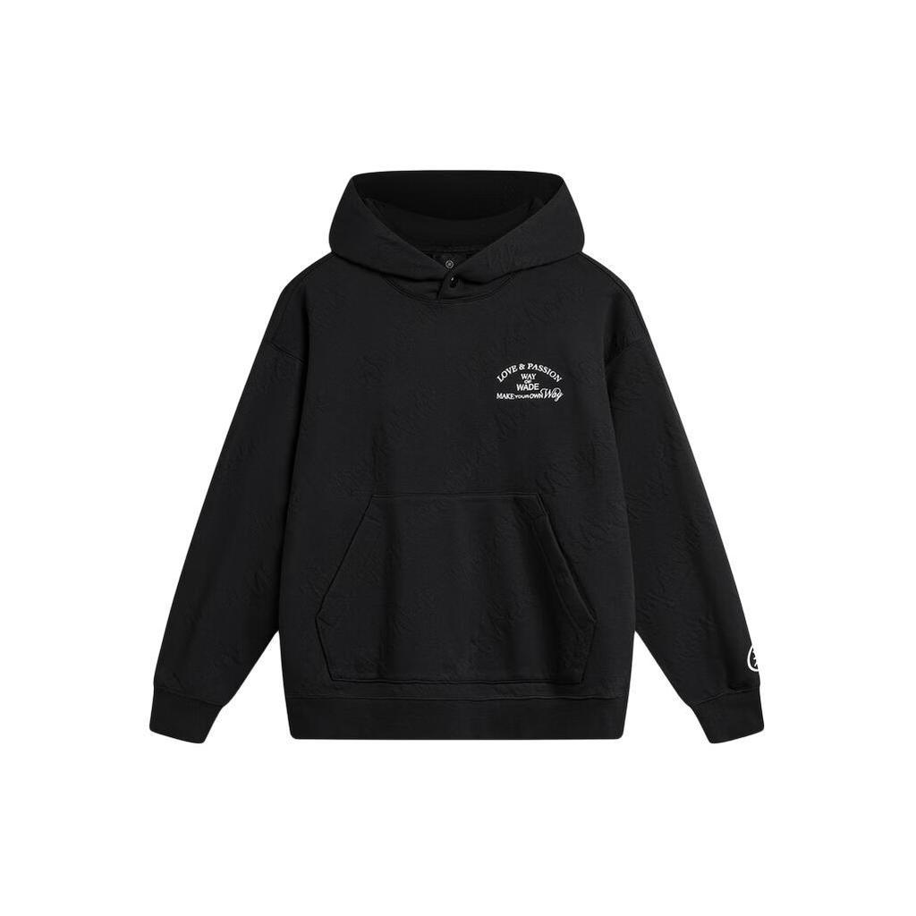 Li Ning Sweatshirts Men's Black Hooded Moderate Regular AWDU017-1