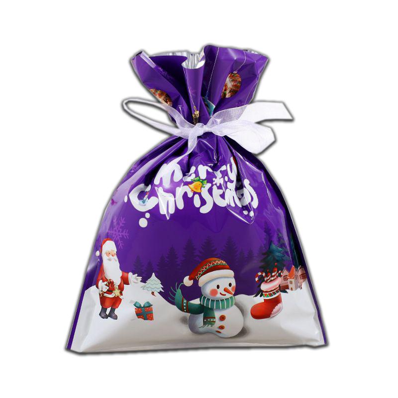 

Рождественский большой подарочный пакет на 10 подарков с лентой, мешок для печенья с леденцами, упаковка, обертка, Рождество 10pcs Purple 24*32cm/9.4*12.6in