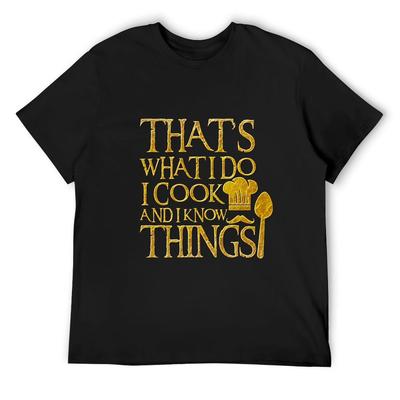 Das mache ich Ich koche und ich weiß Dinge für Liebhaber der Küche T-Shirt Shirts Grafik-Tee Anime-Figuren Tops Herren Baumwoll-T-Shirts