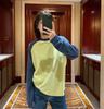 Color-Block Round Neck Long-Sleeved T-Shirt: Unique fabric, soft, durable, and comfortable!