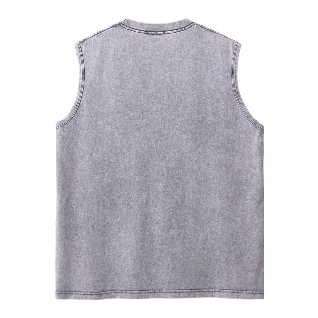 230g Unisex Heavyweight Distressed Vintage Cotton Sleeveless T-Shirt