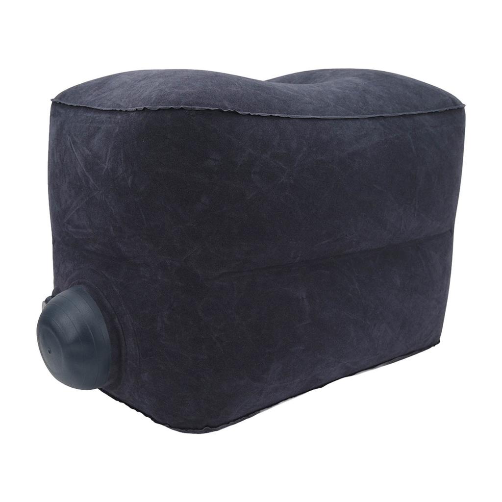 Foot Rest Pillow Inflatable Two Layer Single Air Valve PVC Flocking Portable Reducing Fatigue