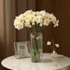 Künstliche Blume Osterglocke Seidenblumen Strauß, Frühlingsblume Kunstseide Blumenarrangement, Dekorative Akzente für Zuhause und Büro