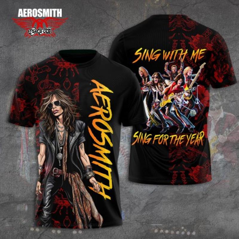 

Мужская футболка 2025 года Рок-группа Aerosmith 3D-печать Футболки Мужчины Женщины Хип-хоп Короткий рукав Футболка Оверсайз Уличная одежда Топы Одежда XXL