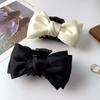 Vintage French Large Hair Bow Ties Claws Elegant Solid Color Big Bow Hair Clip Satin Butterfly Bow Hairpin Girl Hair Accessories