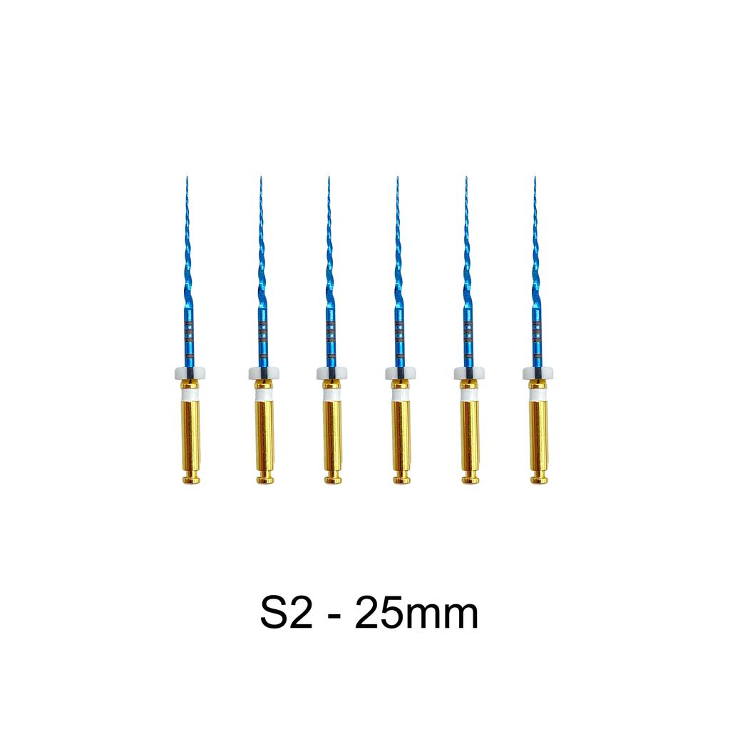 6Pcs Dental Heat Activated Canal Root Files Super File Bluesx-F3 25Mm Dentist Tools Can Bend For Preparing Root Canal Treatment