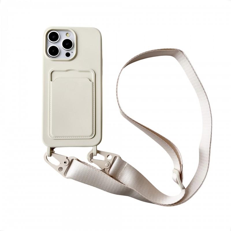 Slim Crossbody Phone Case With Card Slot IPhone 16 15 Pro Max 14 13 12 11 X XR XS Liquid Silicone Feel Soft TPU Cover