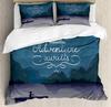 Copripiumino Avventura Copripiumino Leggero con 2 Federe Ispirazione Avventura Montagna Oceano Set Biancheria da Letto Senza Piumino