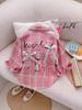 Korean Style Girls' Plaid Off-the-Shoulder Long Sleeve Cotton Shirt for Spring and Autumn 2026