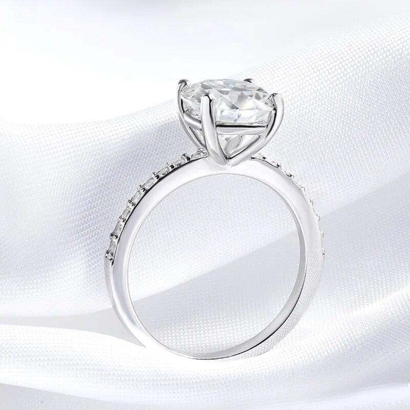 1-3CT D Color Moissanite Ring for Women 925 Sterling Silver Sparkling Lab Diamond Promise Band Valentine's Day Gift GRA