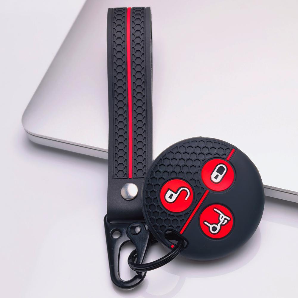 Key Fob Cover for Mercedes with Keychain Anti-Scratch Surface Shockproof Structure Soft Grip Texture Easy Install Design Responsive Button Touch