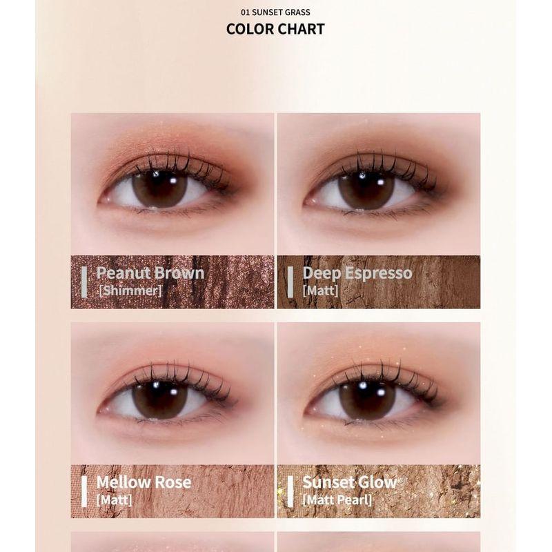 Peach C - Seasonal Blending Eyeshadow Palette - 6 Types