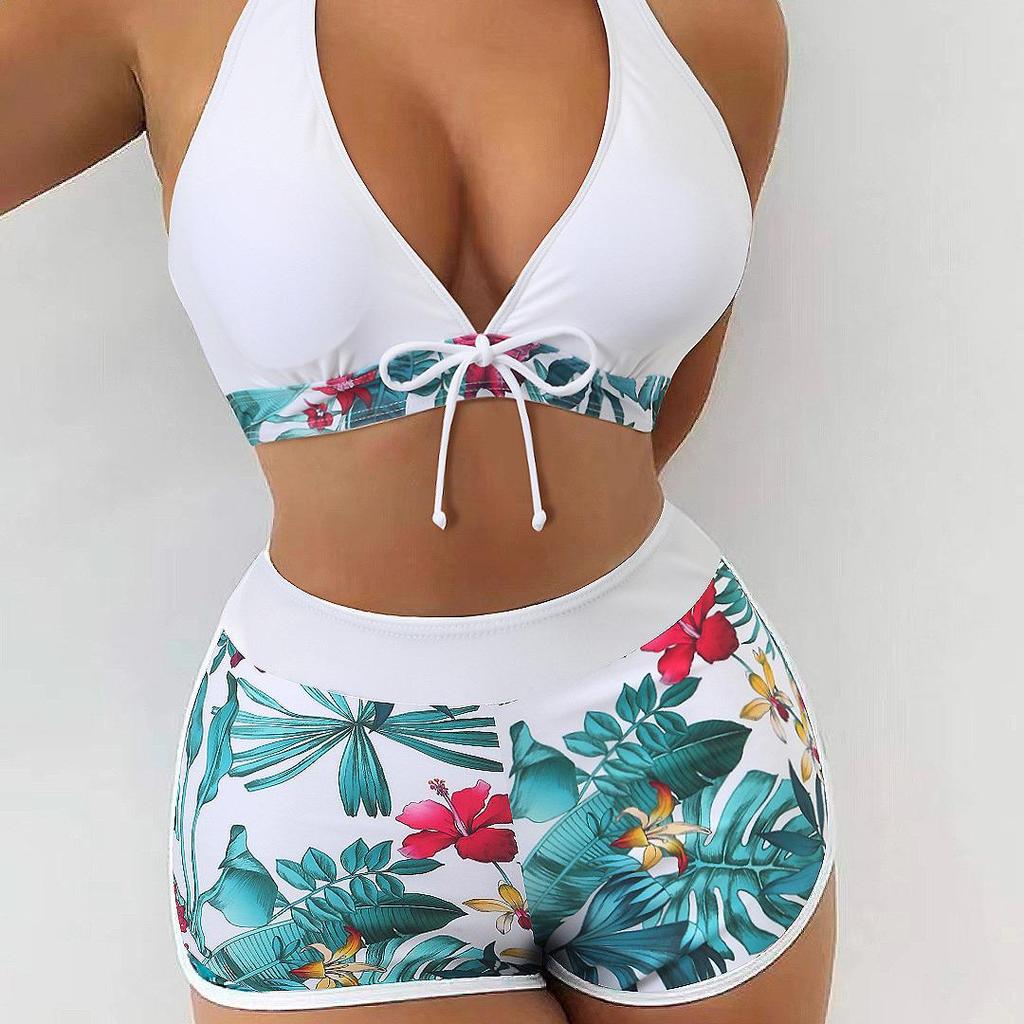 European-American Halter Neck Bikini: New Style, Sexy High-Waist Beach Swimwear