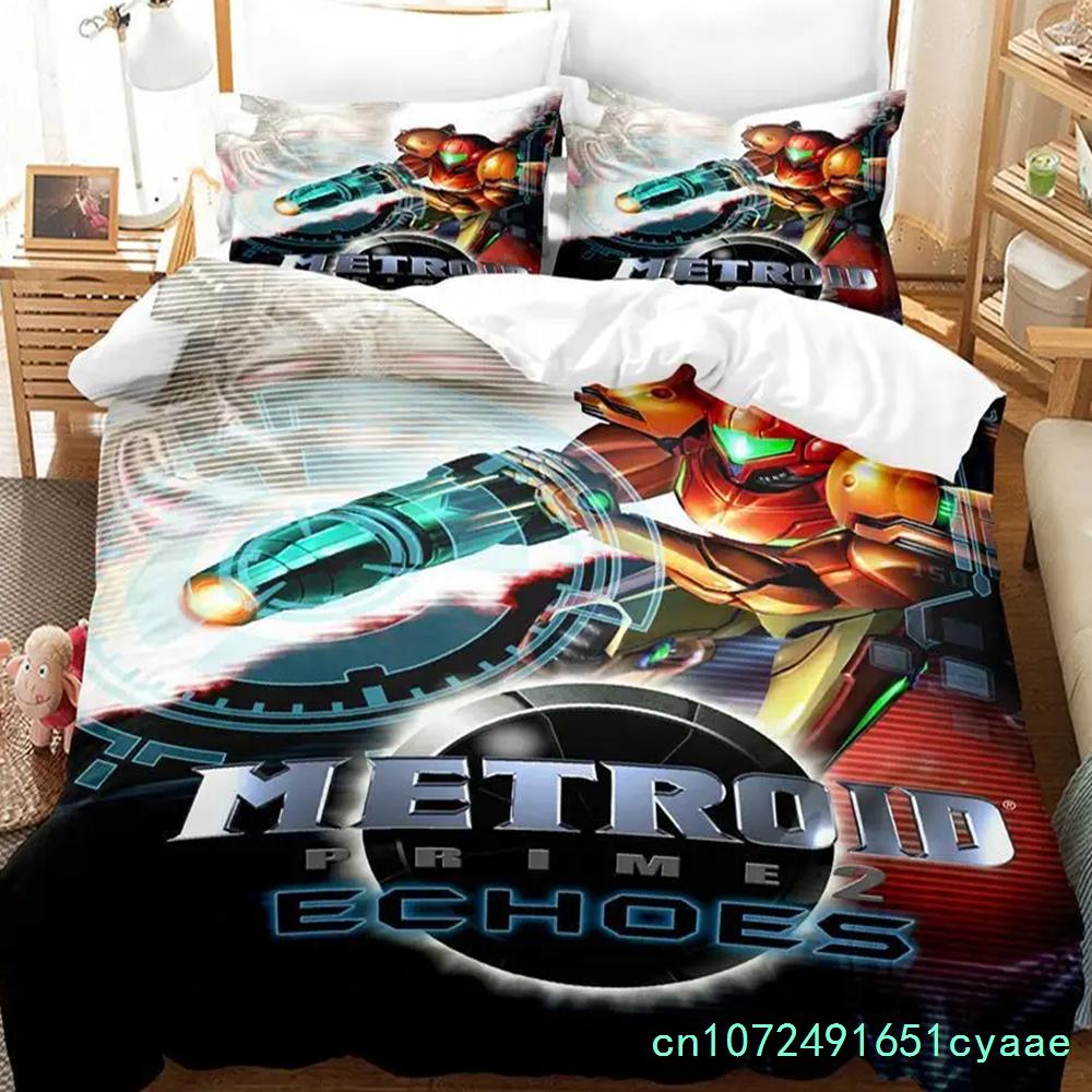 Set Biancheria da Letto Metroid Prime Corruption per Bambini e Bambine, Matrimoniale, Singolo, Federa, Lenzuolo, Letto, Bambini, Adulti, Moda, Tessile per la Casa