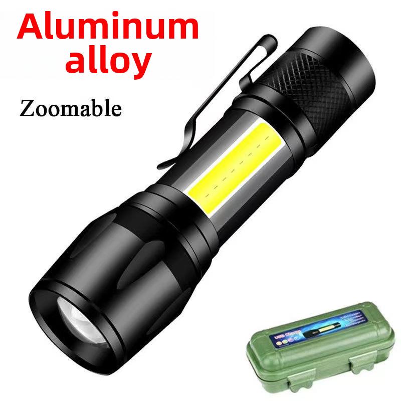 "Rechargeable Mini LED Flashlight with Strong Beam, Portable Side Light for Outdoor and Home Use"