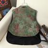 Women's Spring Fashion Chinese-Style Stand-up Collar Jacquard Color Block Vest 2026