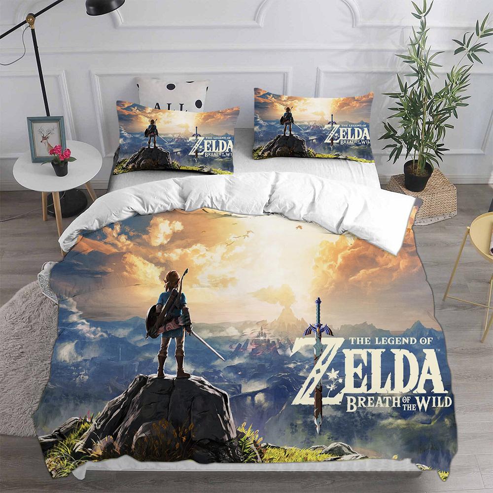 Anime Legend of Zelda Comforter Quilt Bed Cover Duvet Cover Pillow Case 2-3 Pieces EU Single EU Double US Twin Sets Kids Adult
