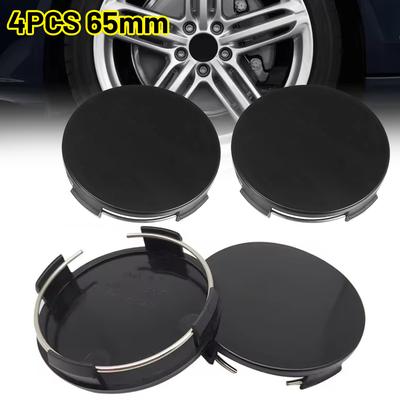 Universal Car Wheel Centre Hub Cover Center Rims Cap Black ABS Plastic 4/8X 65mm