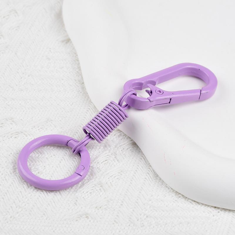 Bunter doppelseitiger Schlüsselanhänger mit Spirale für Rucksäcke und Autoschlüssel