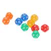 40Pcs 12 Sided Transparent Dice Waterproof 5 Colors Translucent Dice for Board Games and Teaching