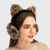 Ear Cap Winter Cat Ears Earmuffs Y2k Faux Fur Ear Muffs Comfortable Leopard Print Ear Mask  Riding
