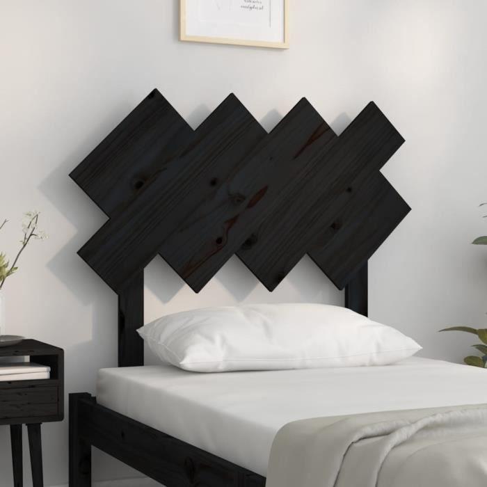VidaXL Headboard Black 92x3x81 Cm Solid Pine Wood 819204