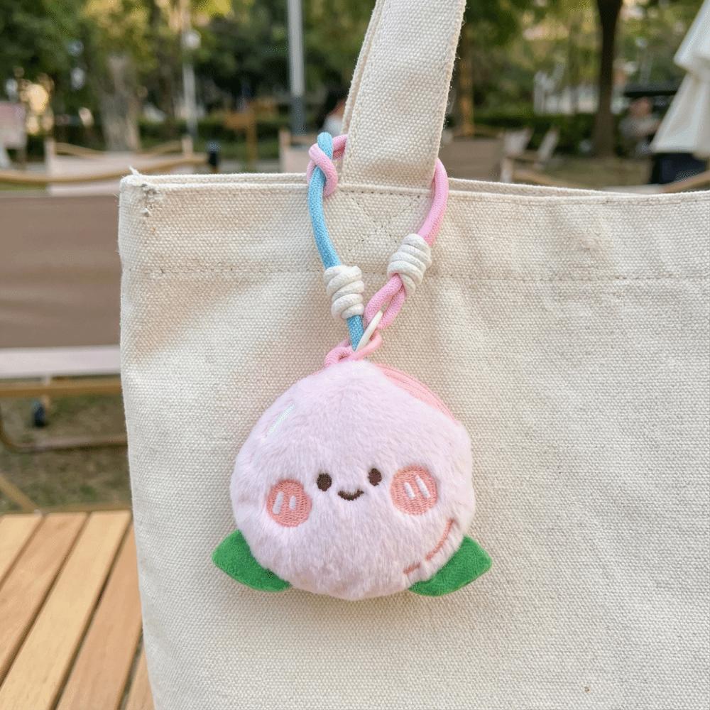 Plush Pouch Cartoon Bag Pendant Fruit Dolls Coin Purse Creative Plush Earphone Bag Women