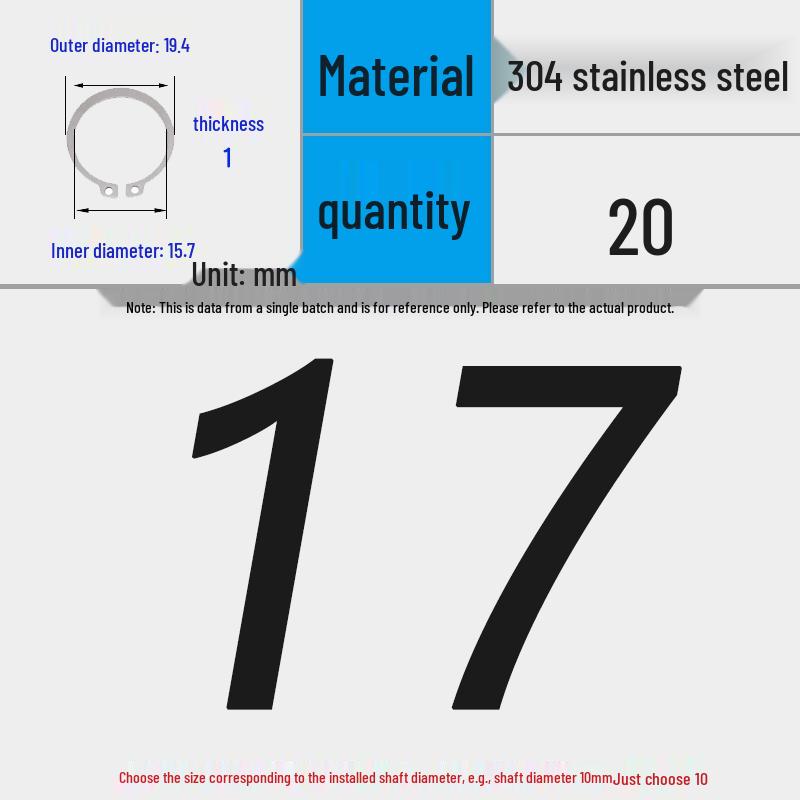 304 Stainless Steel Snap Ring for 3-200 Bearing