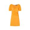 MO&Co. Chic V-Neck Puff Sleeve Pleated Waist Dress