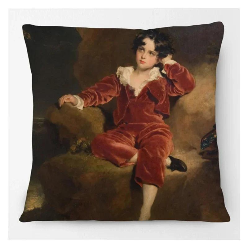 

Винтажная европейская наволочка с принтом леди и девушки, декоративная мягкая плюшевая классическая наволочка 45*45 наволочка для домашнего декора 45x45cm