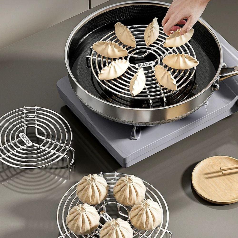 Tablettständer 304 Edelstahl Dampfgarrost Rund Multifunktions-Kochrost Topf Dämpfeinsatz Küchenzubehör