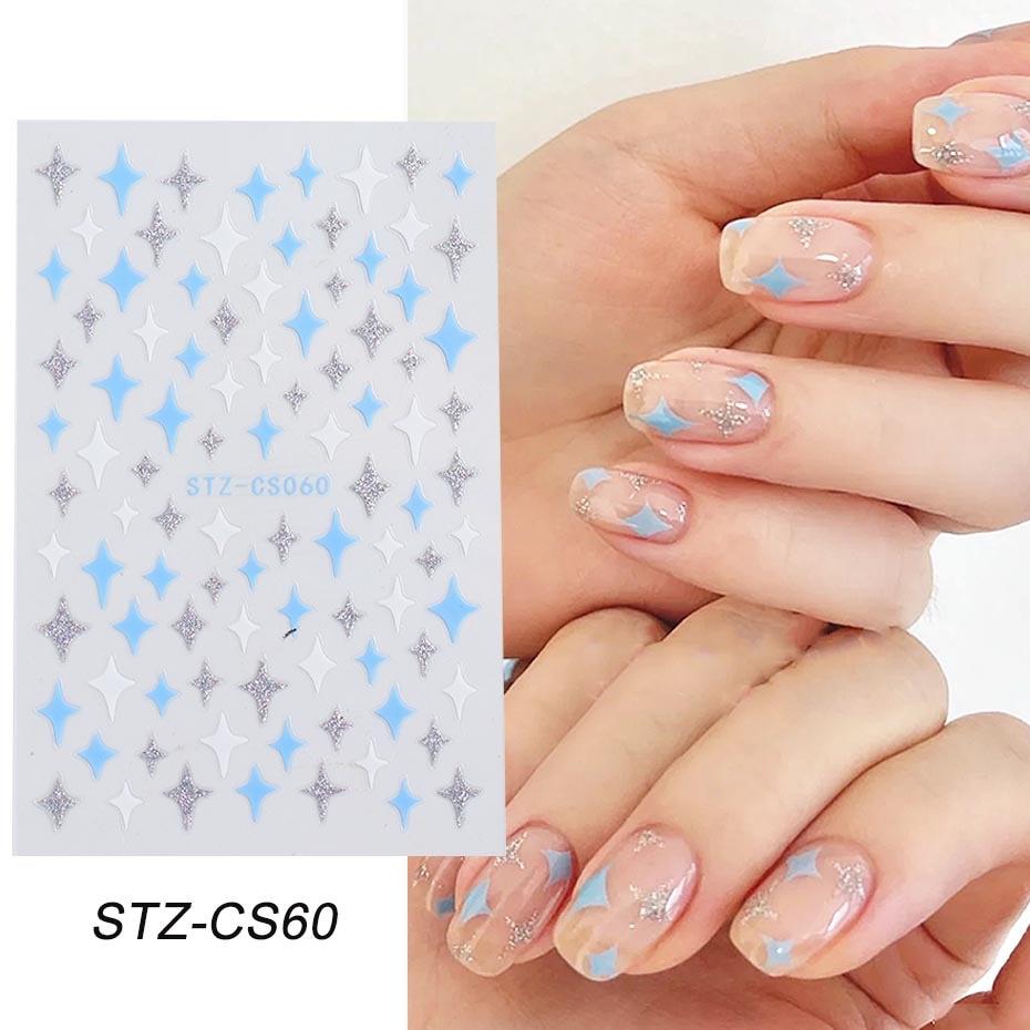 Abstract Line DIY Nail Stickers for Women Girls Nail Art Decorations Rose Gold Spring 3D Sliders for Manicure Nail Polish Decals