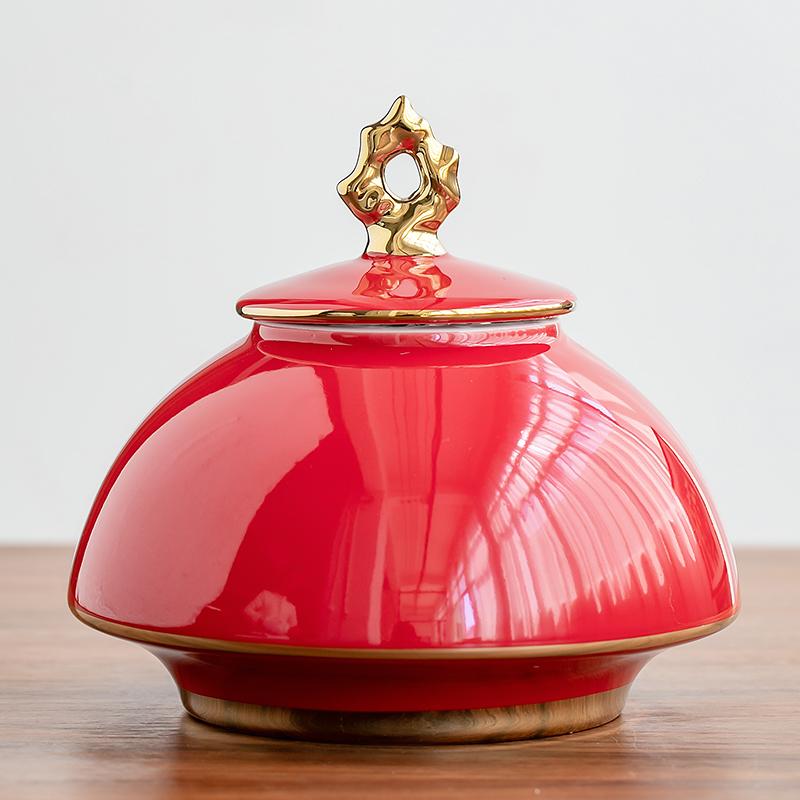 Ceramic Tea Caddy Household Sealable Tea Caddy Kitchen Condiment Storage Jar Dried Fruit Candy Storage Jar Home Decoration