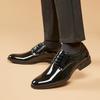 Fashion Gentleman Fashion New Men's Glossy Pointed Lace Up Business Derby Shoes Male Luxury Designer Homecoming Wedding Dress Footwear